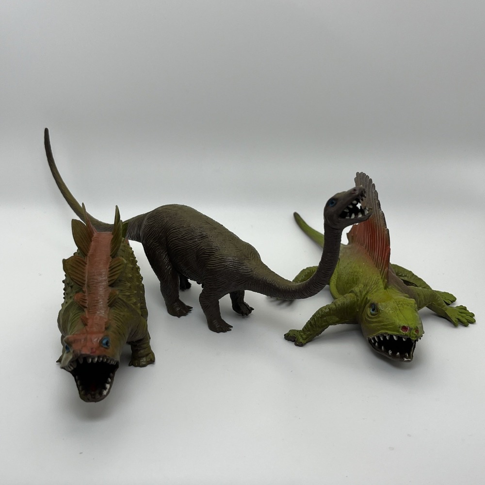 Vintage AAA Dinosaur Lot 3 Chinasaur Stegosaurus Brontosaurus Dimetrodon